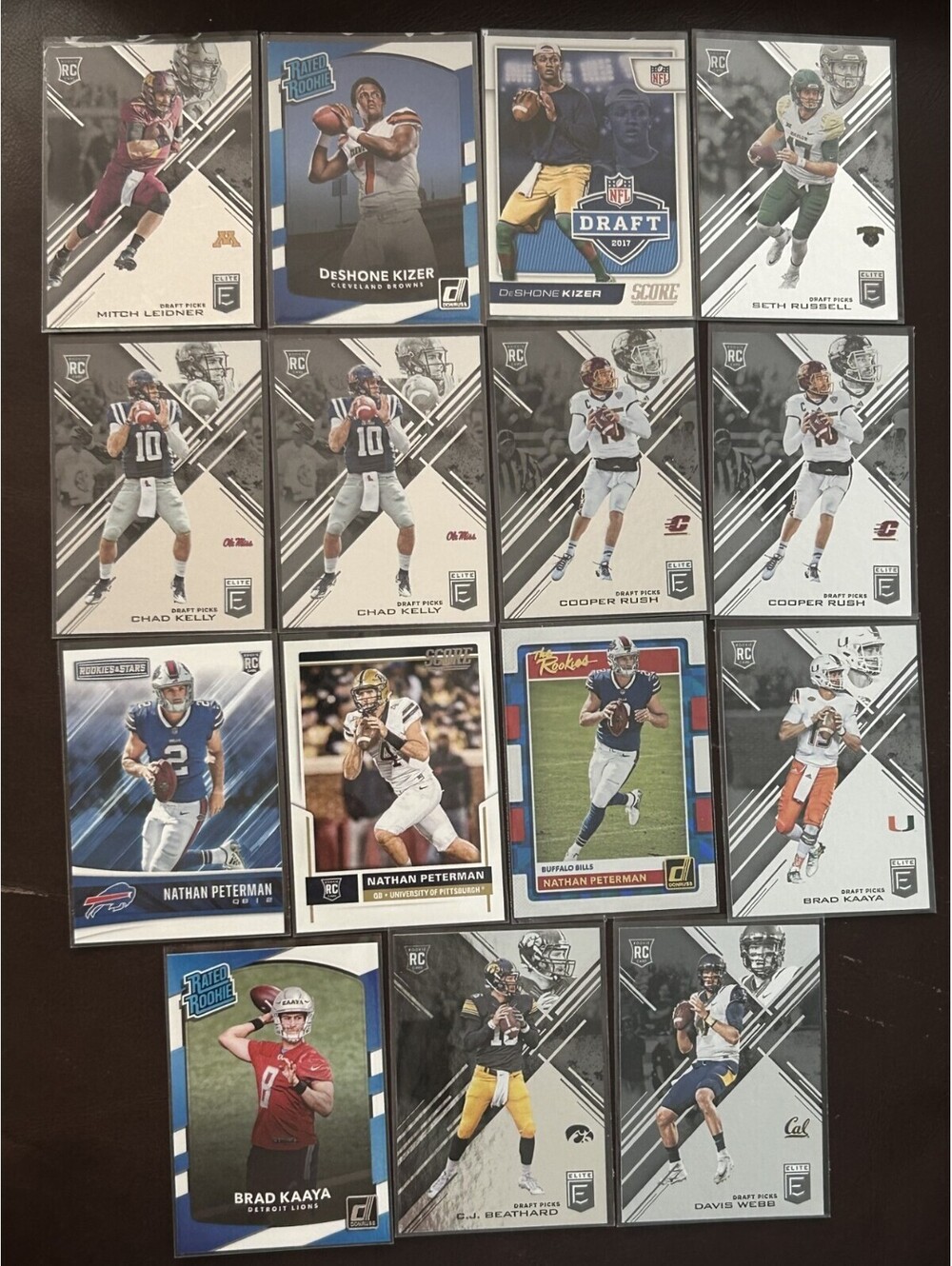2017 NFLROOKIE QB PANINI COLLECTION ELITE/ROOKIES&STARS/RATED ROOKIE+15 RC LOT